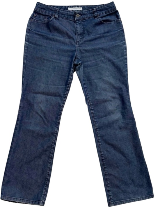 Chico's Denim - Chico’s Platinum Denim Bootcut Jeans High Rise Dark Wash 1.5 Short